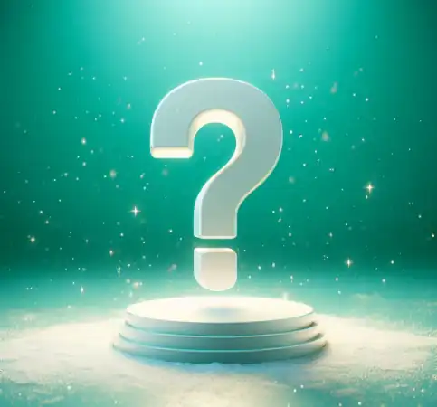 A large question mark on a plinth.  Use an online queue system from Queue-Fair to provide for a wide variety of business needs across many industry sectors.