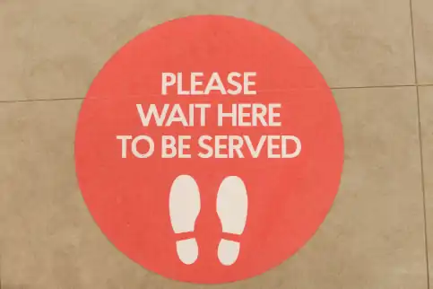 number of customers in the queue management waiting line varies by queue management system with numbered ticket for website or mobile queue. Average waiting time is an important factor for abandonment.
