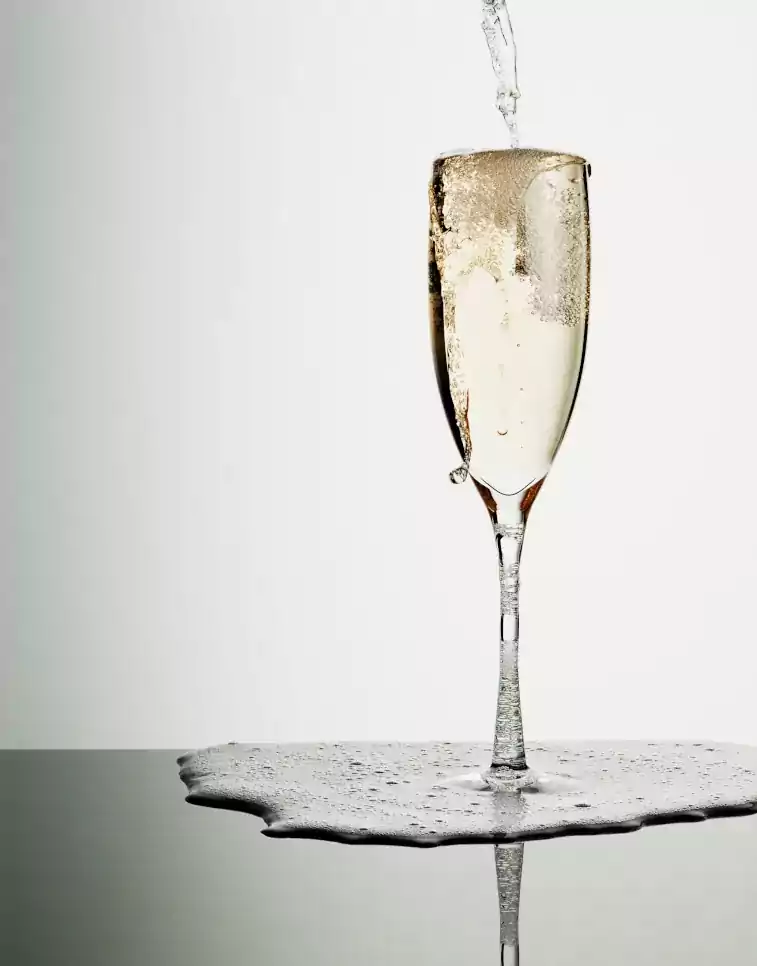 Glass overflowing with champagne you don't want customers waiting too long for your event we recommend delivering in under an hour