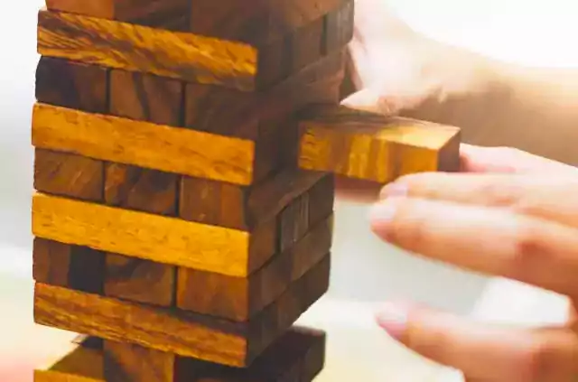 jenga toppling wood